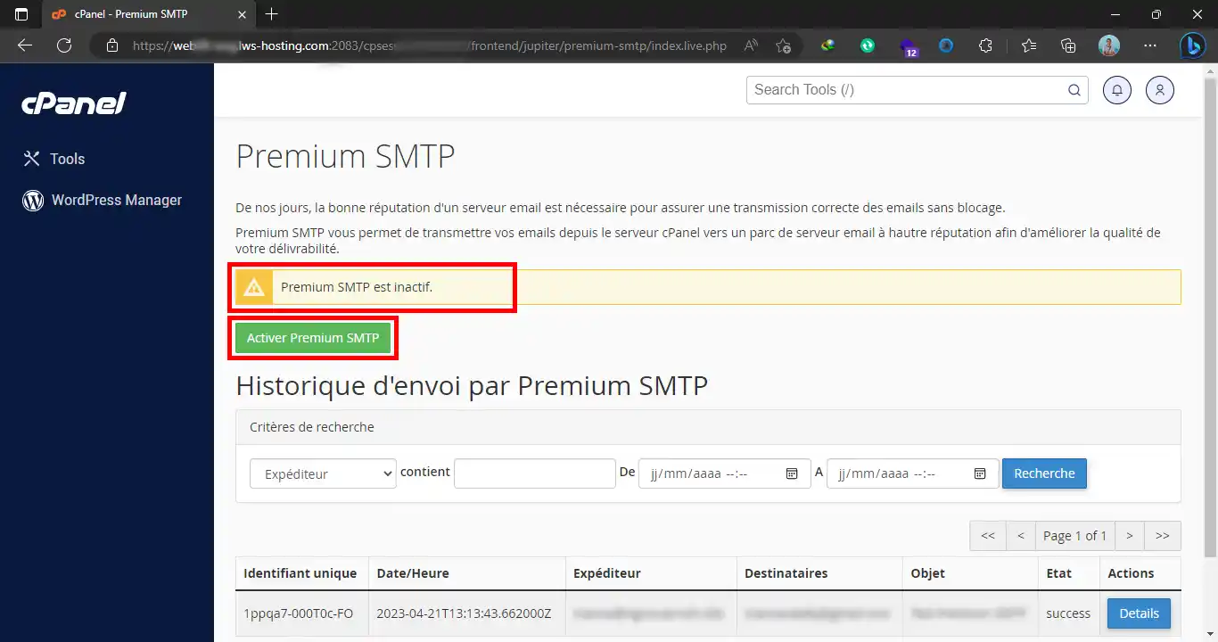 Comment utiliser le service Premium SMTP ?